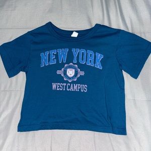 “new york west campus” crop top